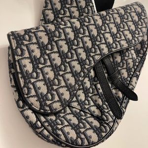 Dior Saddle Bag " Beige and Black Dior Oblique Jacquard "
